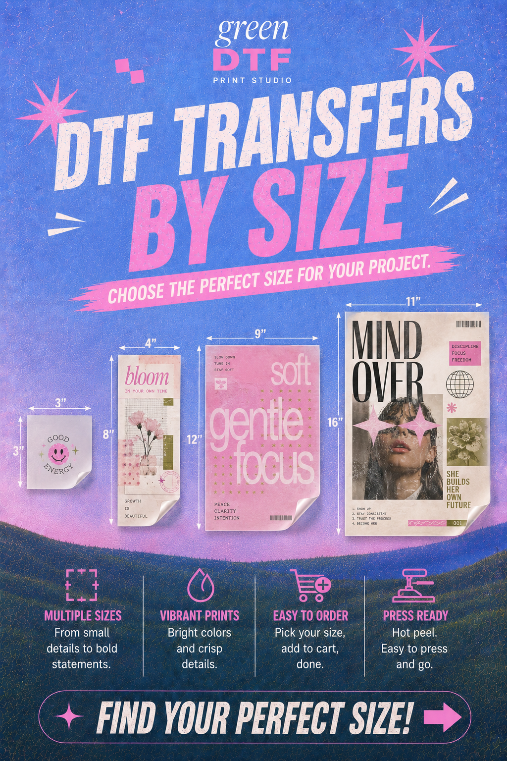 DTF Transfers by Size